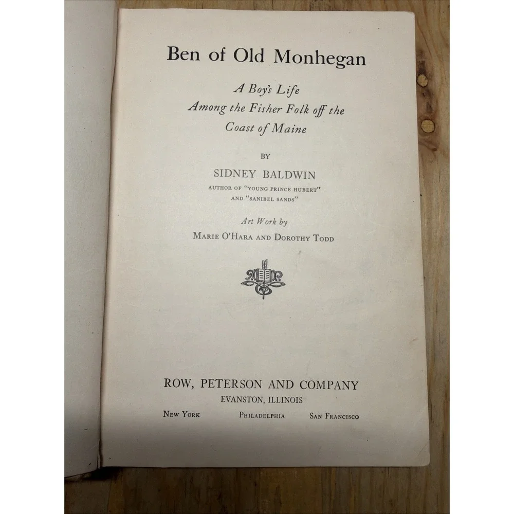 1933 Ben of Old Monhegan A Boy's Life by Sidney Baldwin hc ~ vintage 1930s